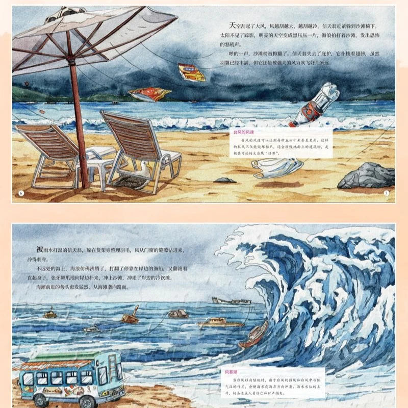 Children's Natural Disasters Science Education Picture Book Set of 8 Volumes - This Is A Children's Extracurricular Book