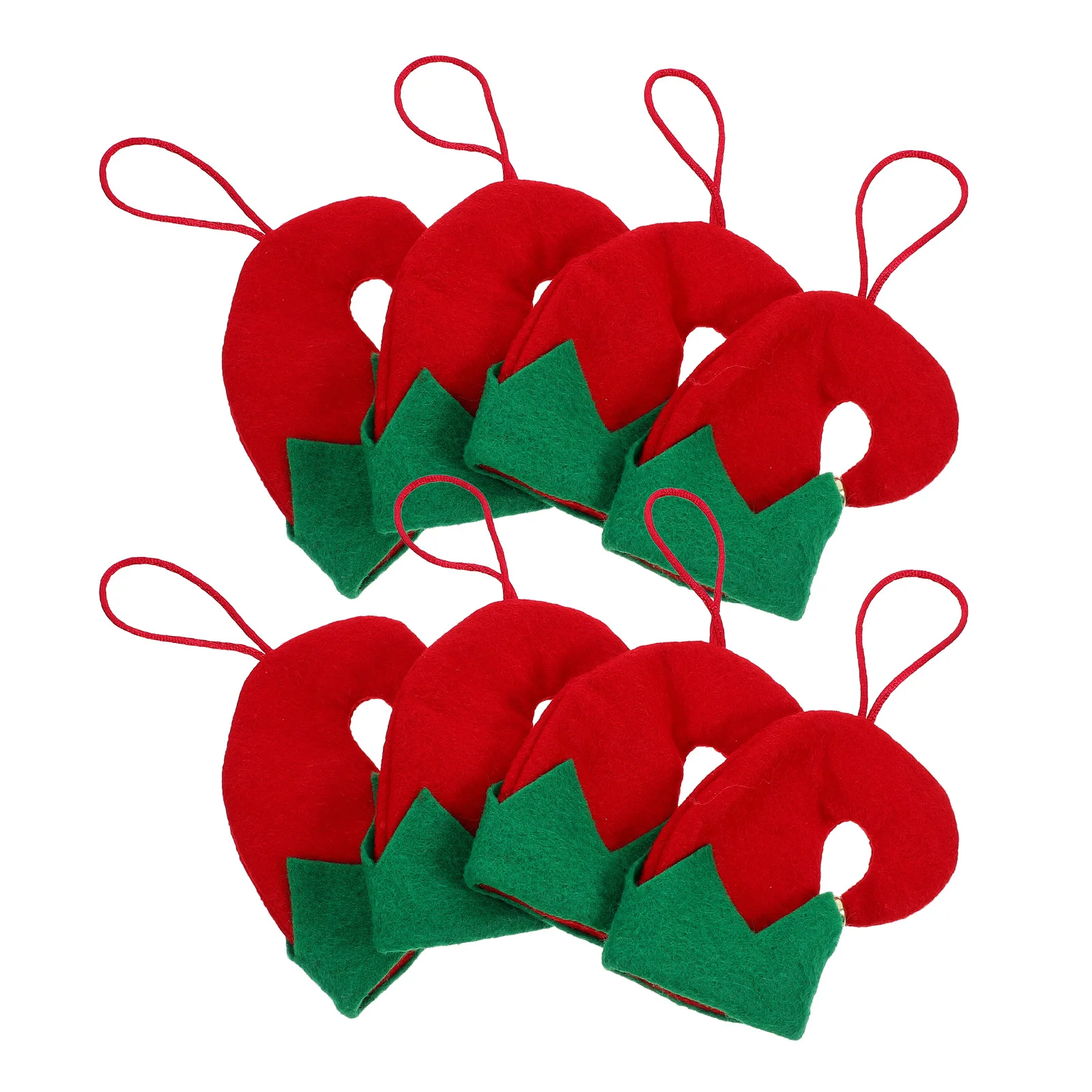 

8Pcs Cloth Christmas Hats Mini Ornaments for Tree Decorations Holiday Table Settings Festive Utensil Holders Christmas Hat