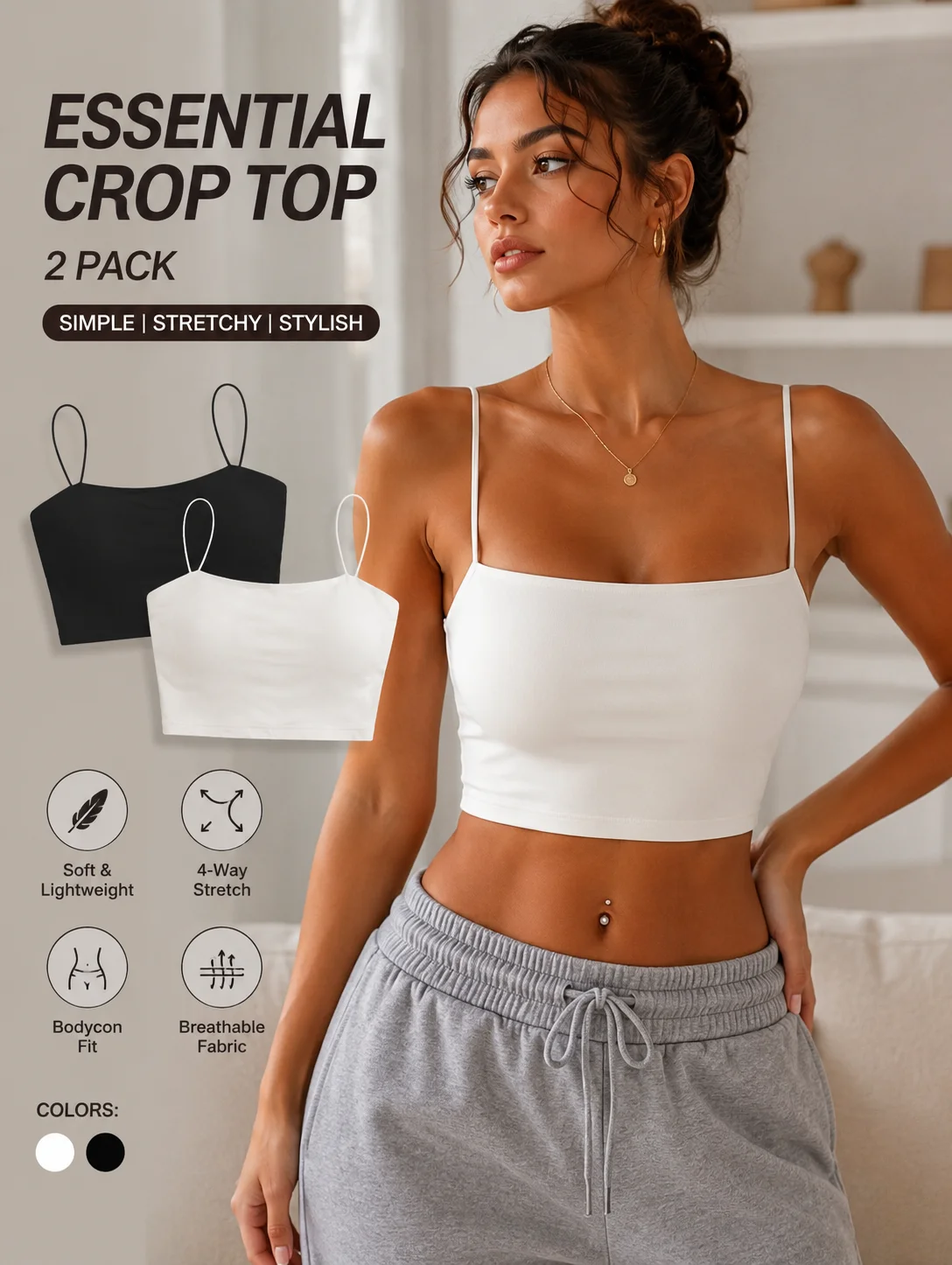 Zweiteiliges Damen-Sommer-Bandeau-Top, sexy ärmelloses Sport-Bandeau, geeignet für Yoga- und Fitness-Workouts.
