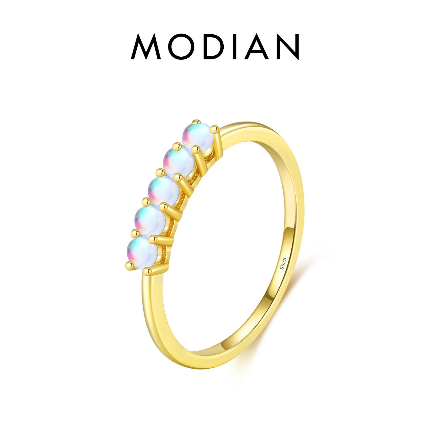 Women's 925 Sterling Silver Rainbow CZ Vintage Stackable Ring