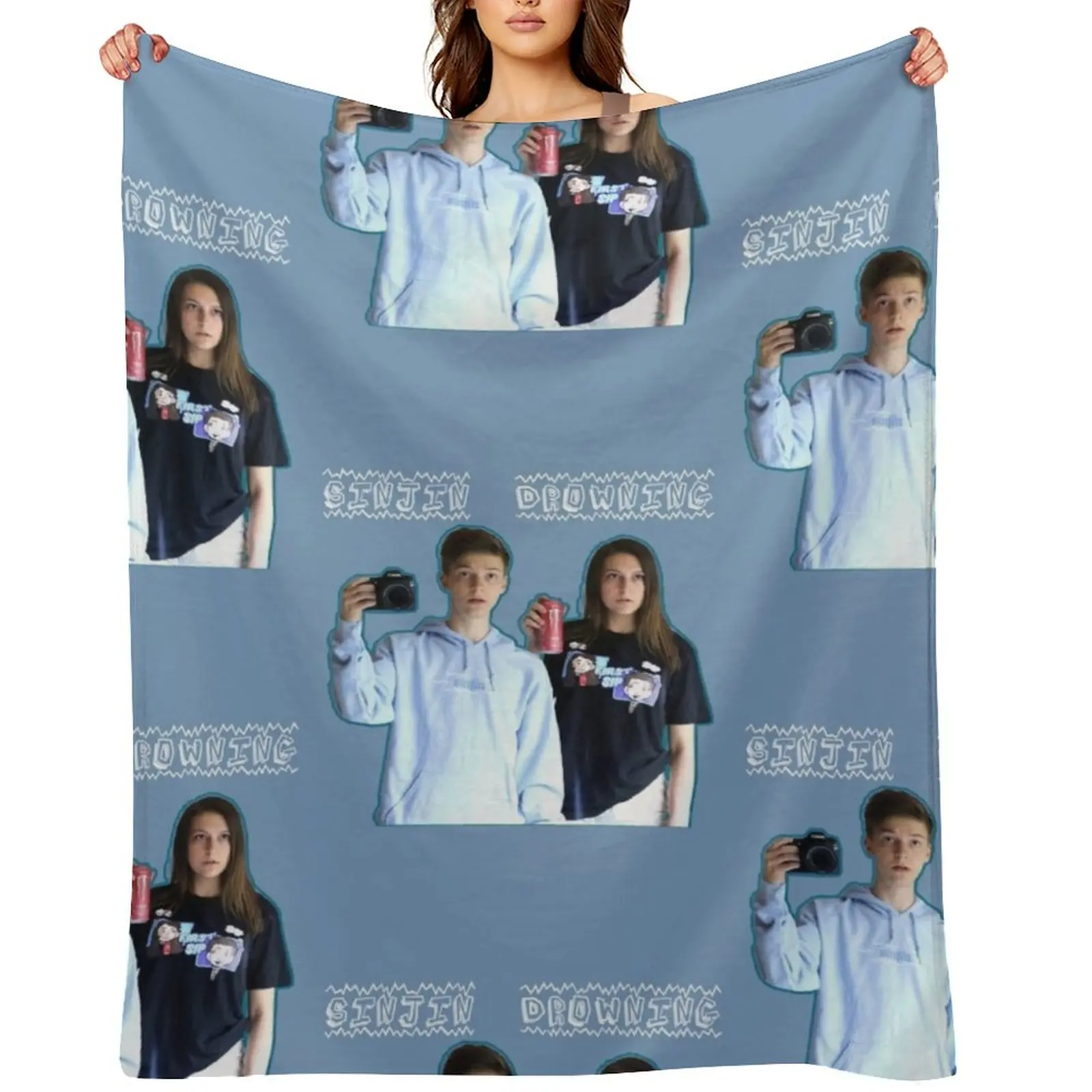 

Sinjin Drowning Throw Blanket blankets ands Hairys cosplay anime decorative Blankets