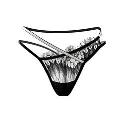 Sexy Erotic Lingerie Women Lace Open Croth Panties Sexy Bandage Briefs Crotchless Female Thong Ladies Sexy Transparent Underwear