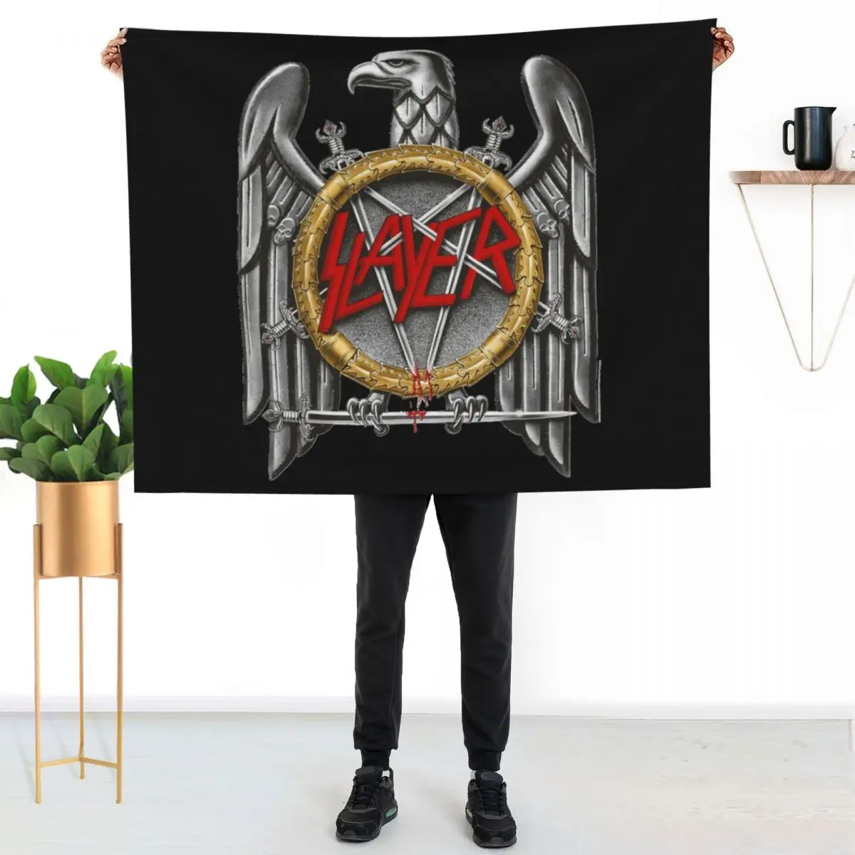 Slayer - Silver Eagle Throw Blanket Easy Care Comfortable Blanket for Couch