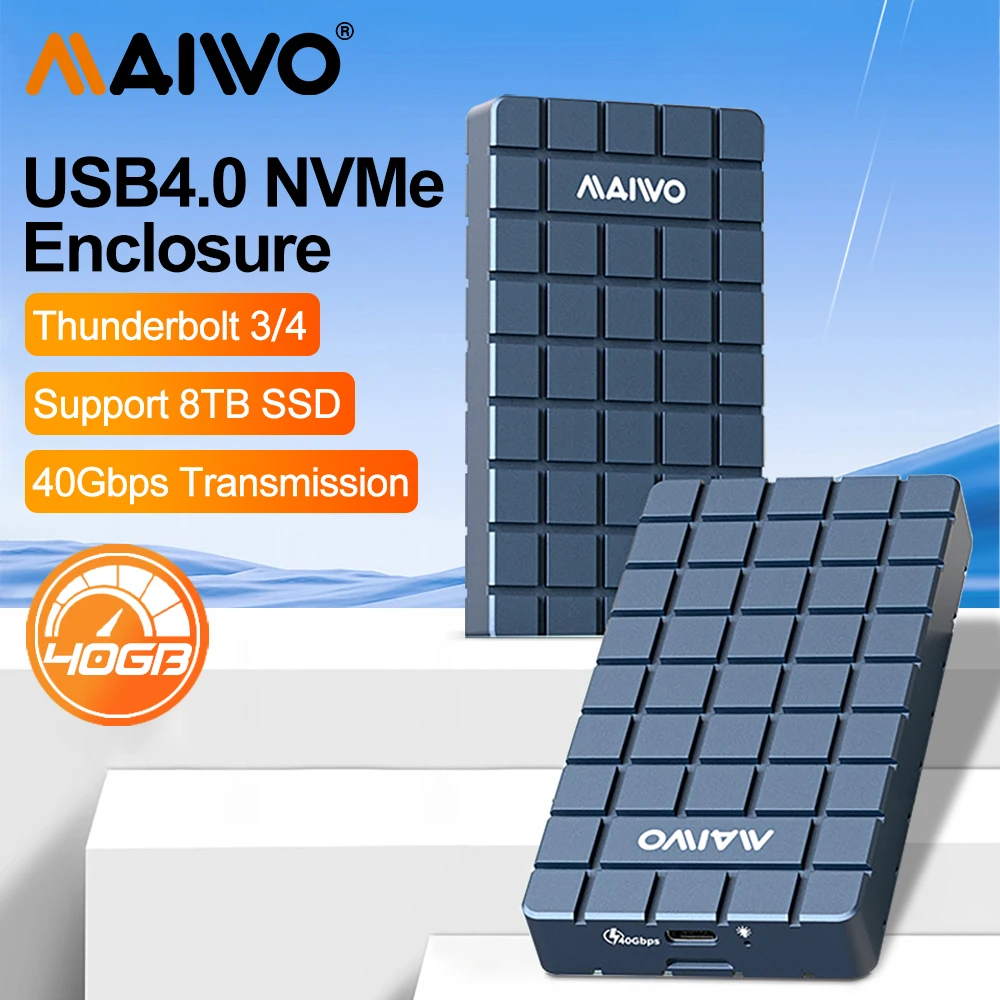 MAIWO-carcasa de unidad de estado sólido Thunderbolt, carcasa de SSD USB 4,0 40gbps, M.2 NVMe SSD, Compatible M2 a tipo C 4,0, 8TB, caja dura