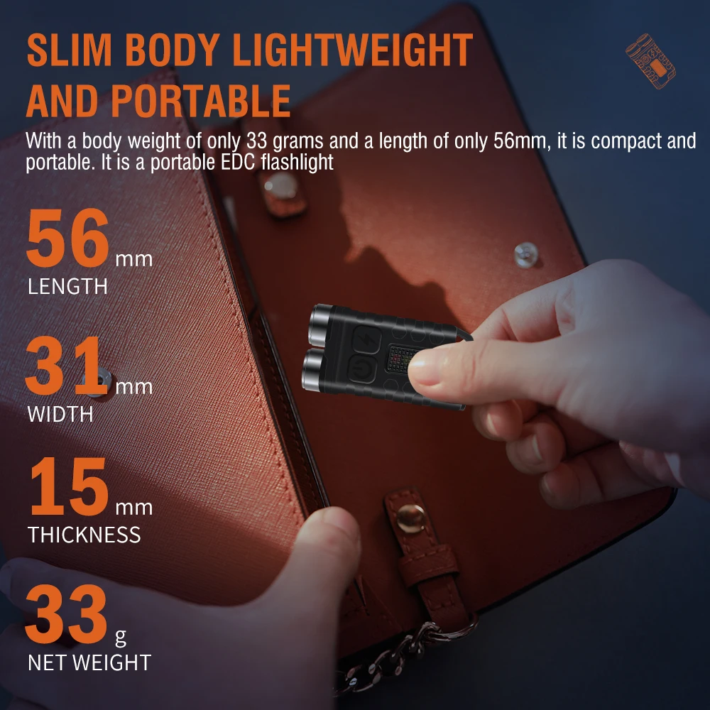 BORUiT V3 EDC Keychain LED Flashlight 900 Lumens Mini Torch Type-C Rechargeable Work Light With Magnet UV Camping Pocket Lantern