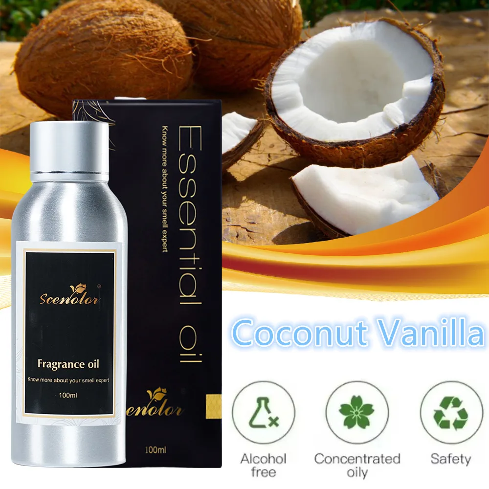 100ML Coconut Vanilla Lavender Fragrance Oils For Aromatherapy Diffuser High Concentrated Essential Oils For Home Hotel SPA KTV