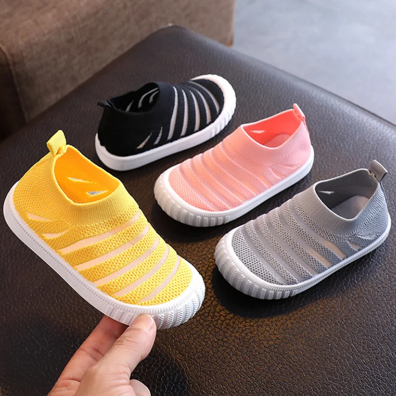 

Boys Sneakers New Kids Shoes Girls Knittd Breathable Sport Running Shoes Casual Slip On Toddler Children Single Shoes CSH1082