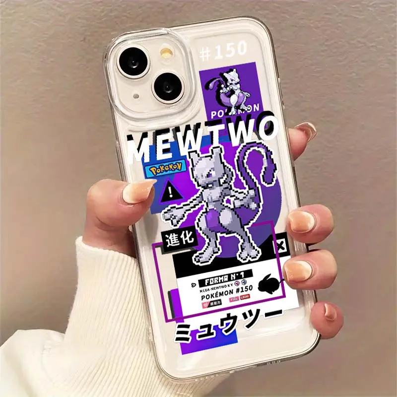 P-Pokemons Anime Cute Phone Case For Apple iPhone 17 16e 16 15 14 13 12 11 Pro Max Plus Mini TPU Soft Transparent