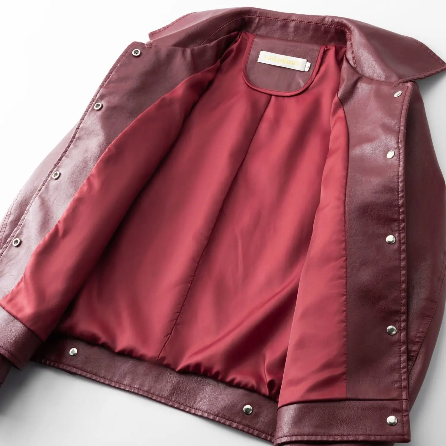 2025 primavera e outono nova jaqueta de couro feminina solta commuter emagrecimento curto jaqueta pu