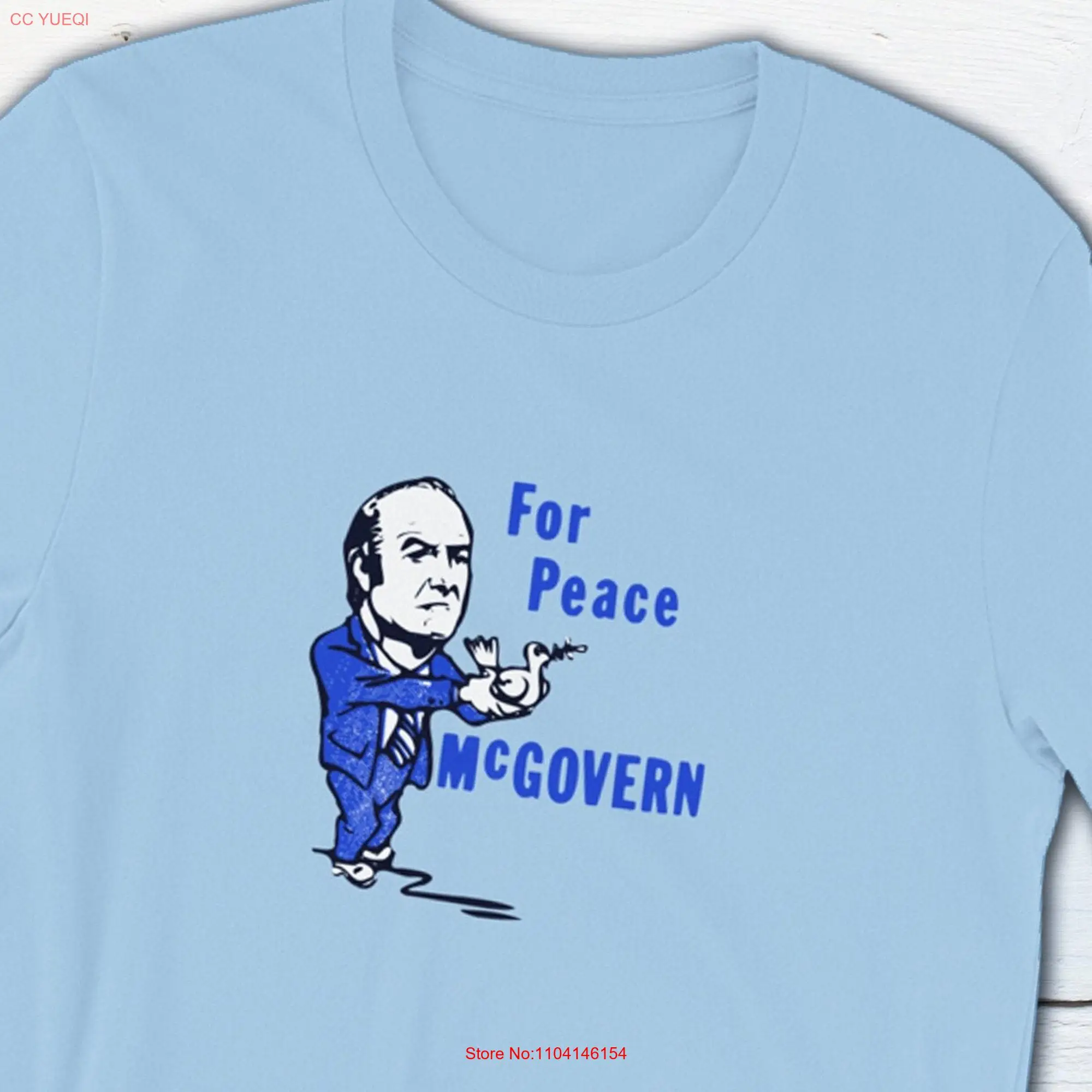 Retro McGovern Peace T Shirt For George US Presidential Campaign Button Political History Dove Sixties Americana