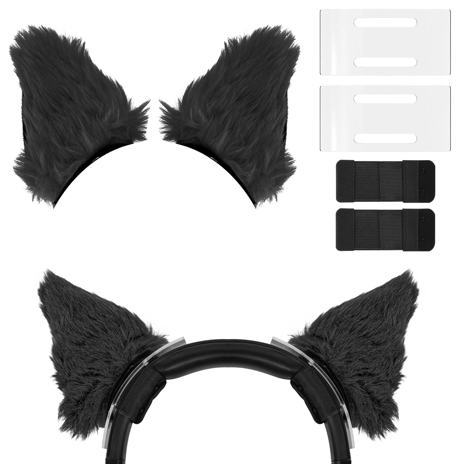 Geekria NOVA Headphone Headband Spacer+Cat Ears Attachment Compatible with Razer, JBL, Plantronics, Sennheiser, Logitech