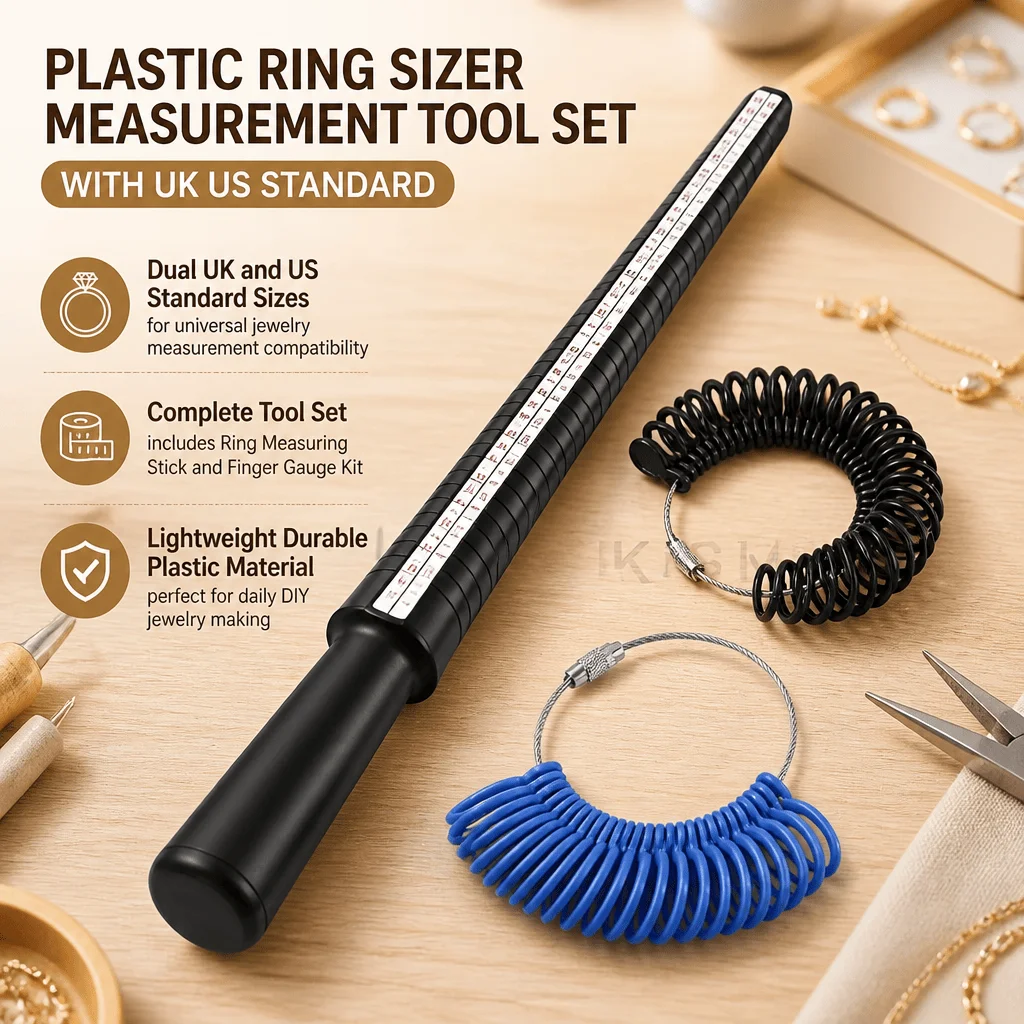 Ring Sizer US UK Standard Finger Gauge Measuring Tool Dual Size Plastic Durable DIY Jewelry Making Supplies For Women Men