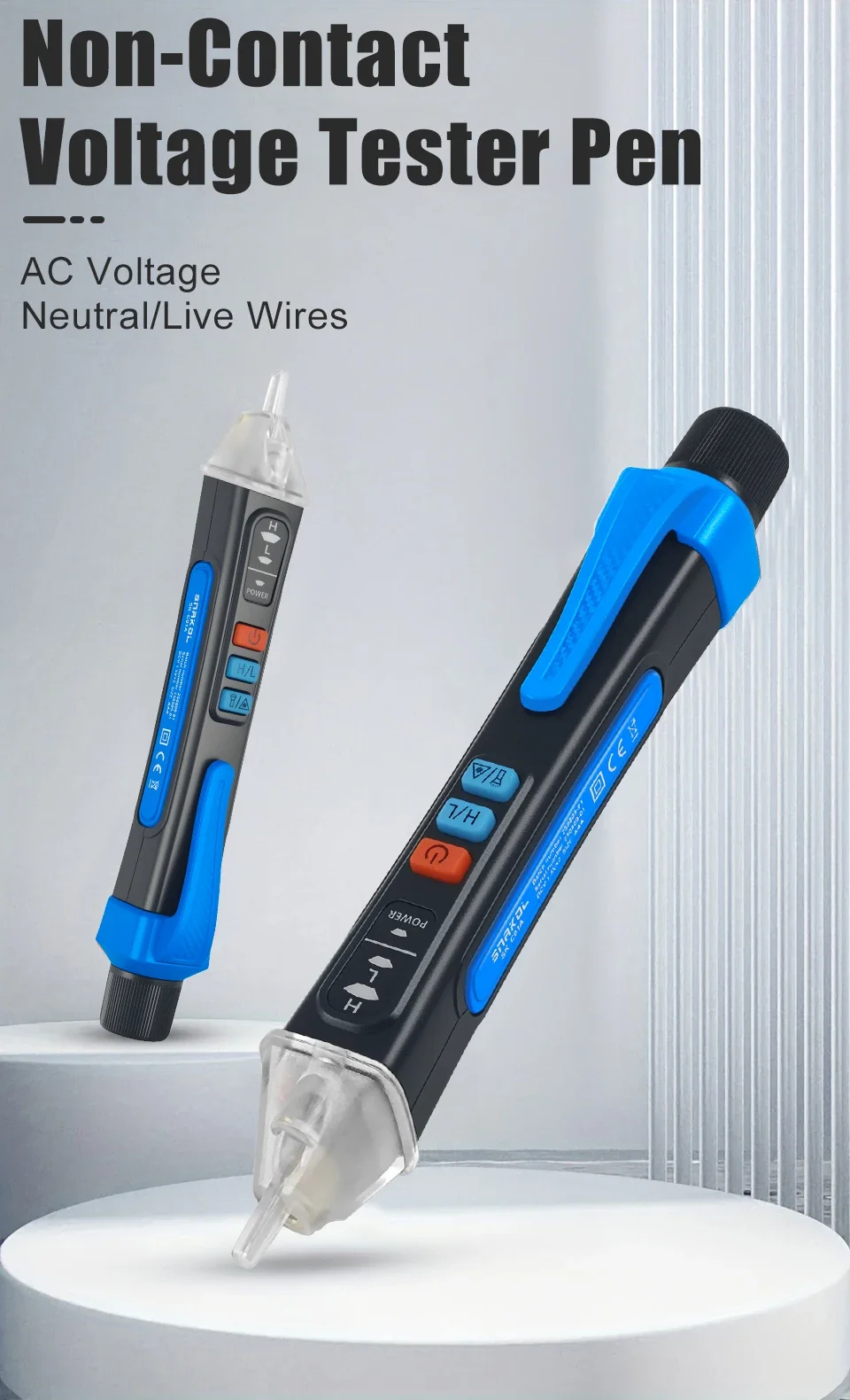 SNAKOL SK-C01A Berührungsloser AC-Spannungsprüfer mit Einstellbarer Empfindlichkeit, Leiter- und Neutralleiter-Fehlerpunktfinder, Elektrischer Teststift – Detail 5