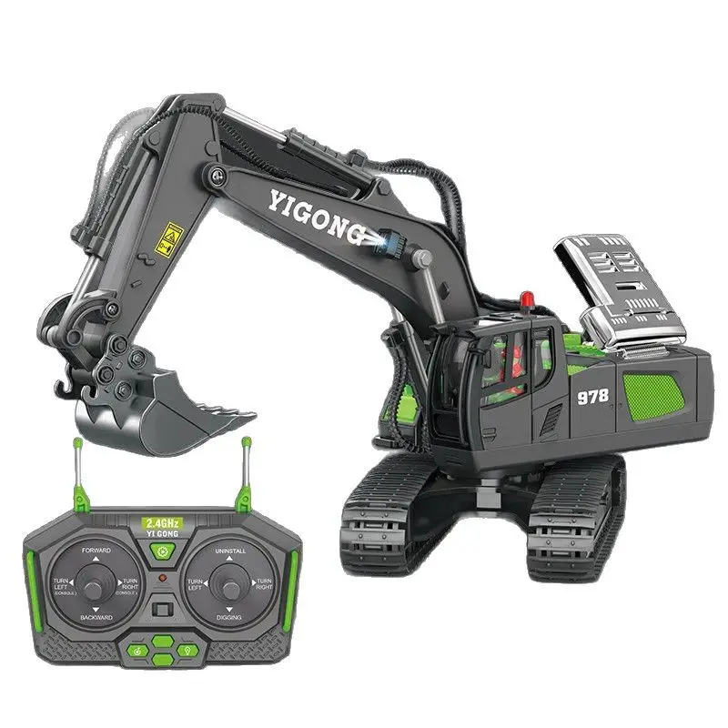 新型リモコンエンジニアリング車両 YIGONG1:20 合金製リモコンショベルカーおもちゃ 男の子向け電動新型モデル