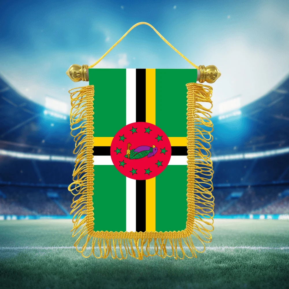 Dominic small hanging flag 10x15cm triangular flag car decoration hanging flag double-sided pattern with suction cup