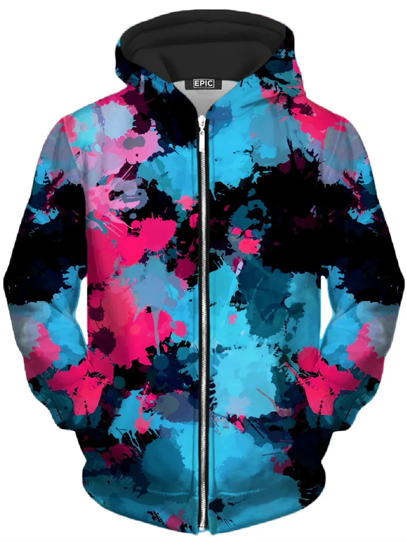 Rainbow Graphic 3d Printed Zip Up Hoodies For Male Casual Hooded Pullover Men\'s Fashion Hip Pop Sweatshirts Colorful Zipper Coat