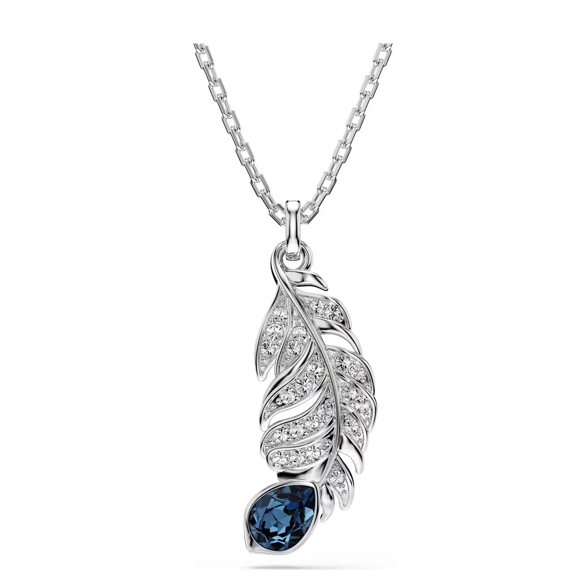 Women's 2026 Anniversary Blue Feather Geometric Crystal Set