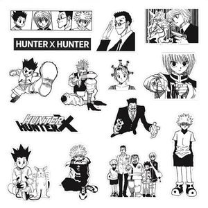 70pcs Hitam Putih HUNTERxHUNTER Anime Jepang Stiker GON FREECSS Stiker Skateboard Laptop Mobil Dekorasi Stiker Mainan Anak 12 stiker hitam putih penjualan terbaik - №