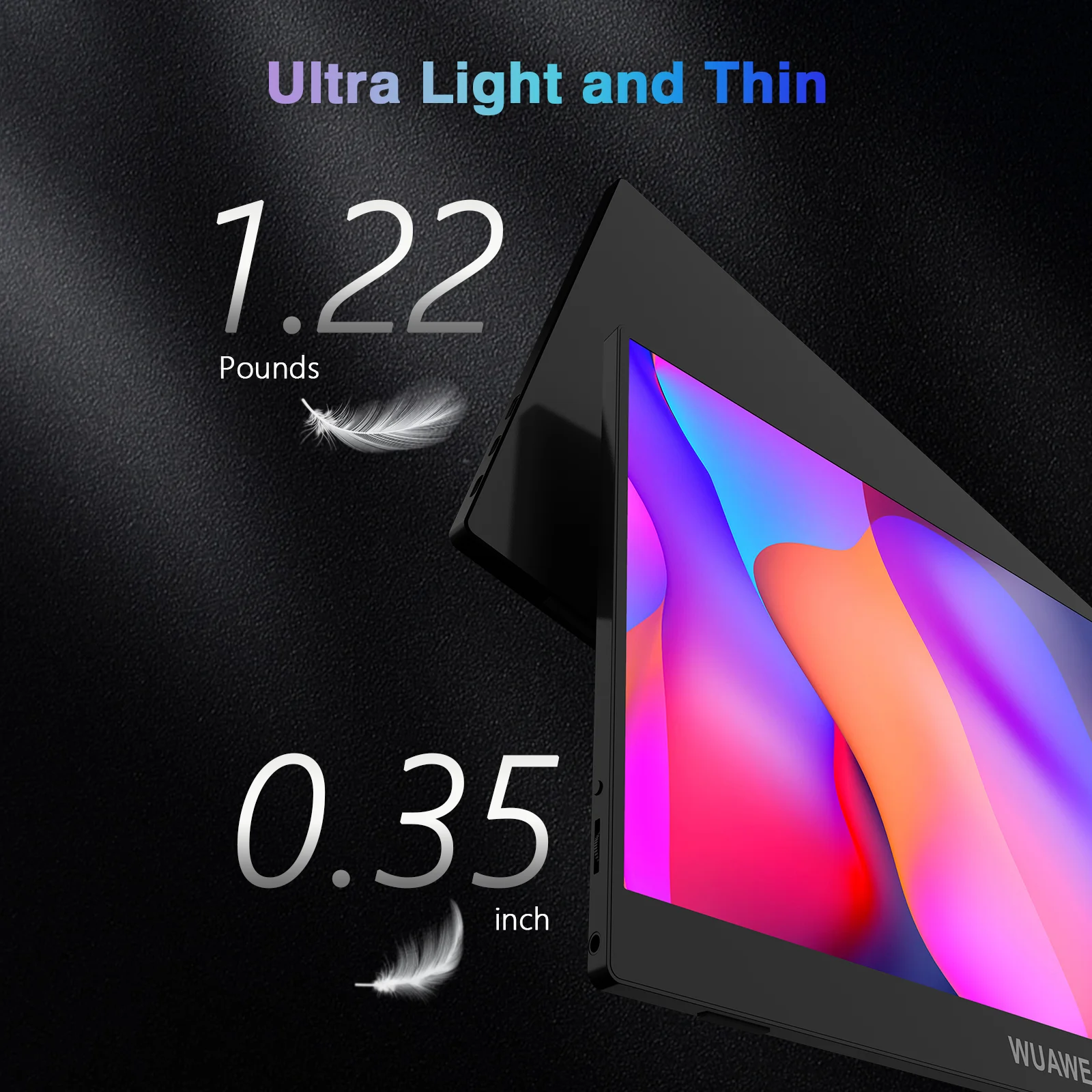 Wuawe monitor portátil de 14 polegadas 1920*1080 USB-C hdmi e tipo-c monitor de viagem, segundo monitor de computador externo para pc mac telefone