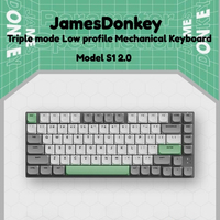 JamesDonkey S1 2.0 Low Profile 75% Collocation Mechanical Keyboard Hot Swap Ergonomic Office Games Keyboard for PC Laptop Win