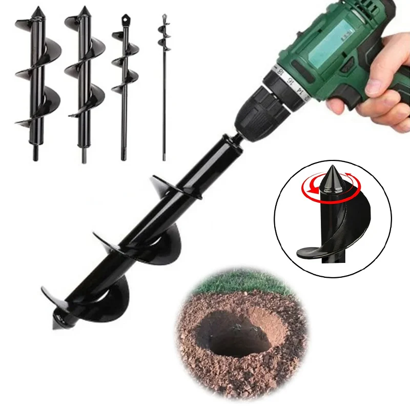 Strumento per scavare fori per piantare il giardino Punta da trapano a spirale Punta da trapano per terreno sciolto Fioriera per terra Punta da trapano per coclea Attrezzo da giardino