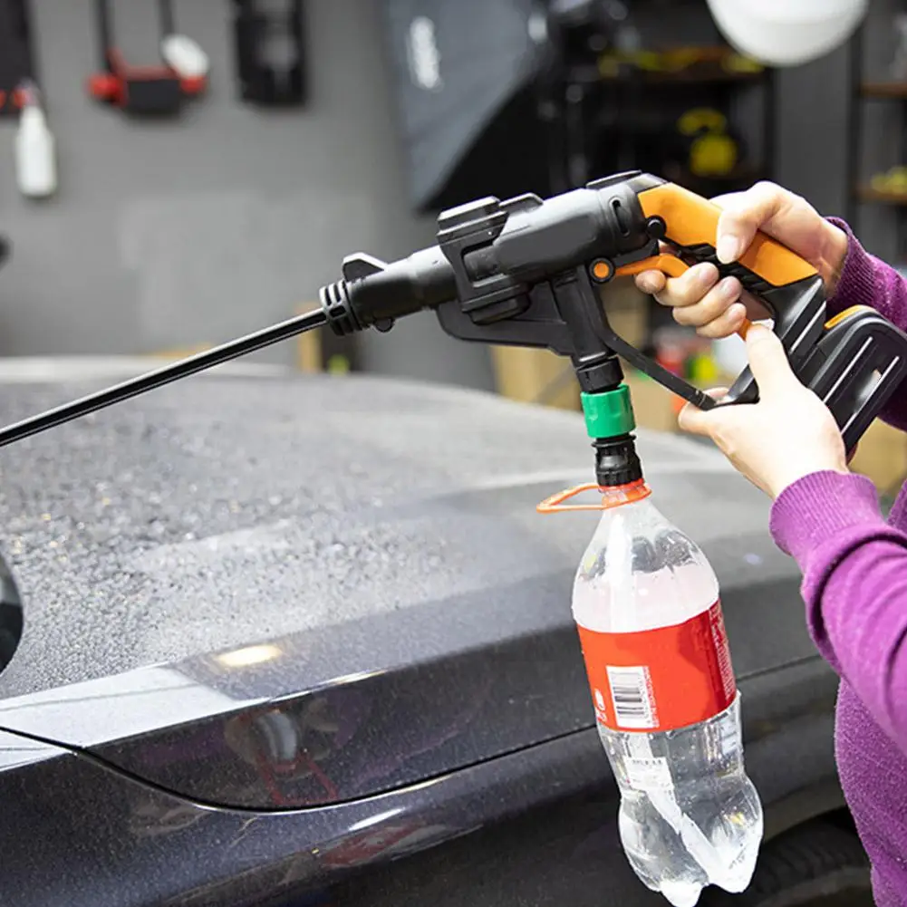 Lithium Battery Washer Gun With Coke Bottle High Pressure Washer Gun Hose Quick Connection Wash Accessories