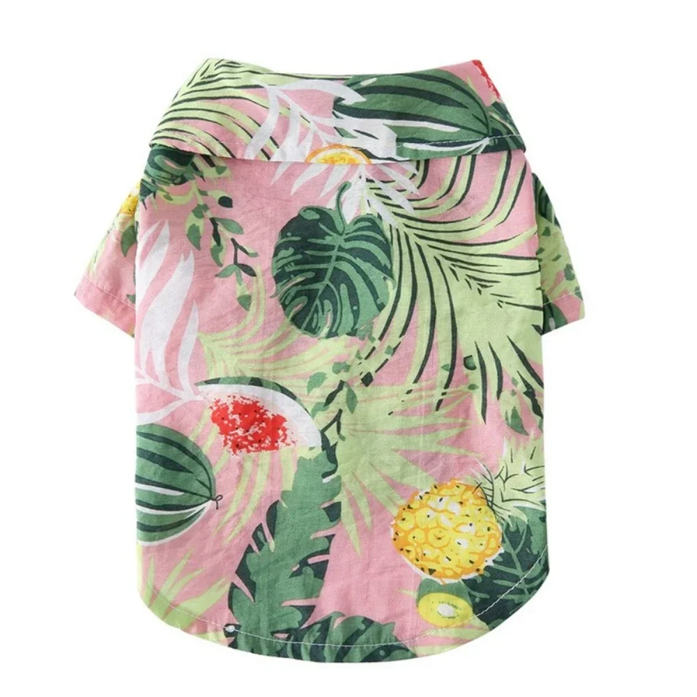 Hawaiian Style Leaf Printed Pet Beach Shirts Summer Dog Clothes for Puppy Small Large Cat Dog Chihuahua Costume Pets Clothing