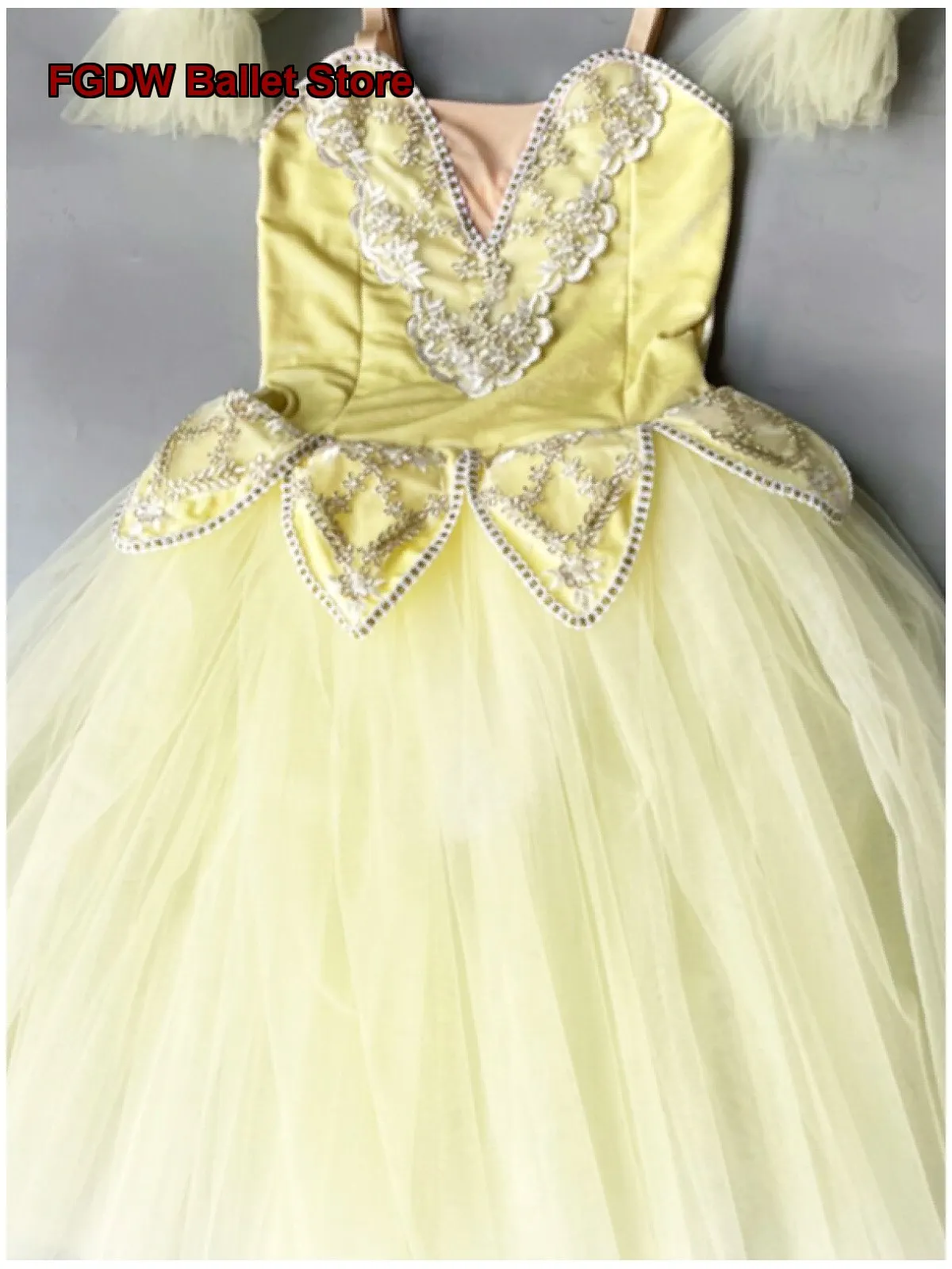 Girls' Group Performance Lace Long Tutu Multi-Color Competition Performance Dress Performance Costume