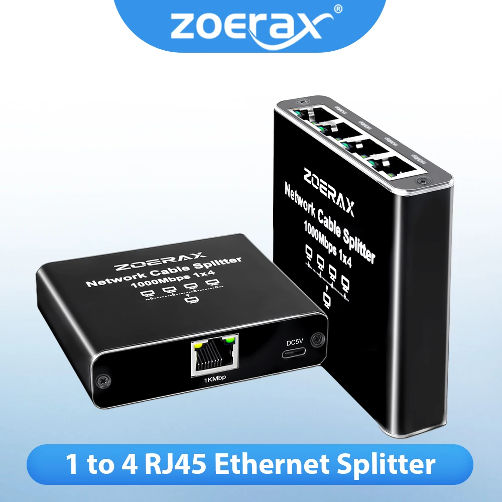 

ZOERAX 1–4 Ethernet-сплиттер RJ45 LAN Интернет-адаптер Интернет-сетевой кабель Удлинитель RJ45 Соединитель для ПК Ноутбук ТВ-приставка