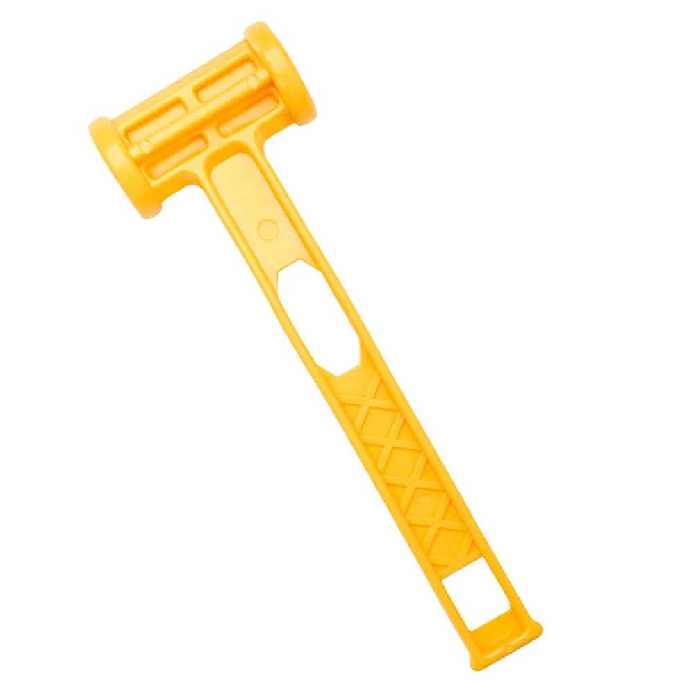 

Plastic Tent Peg Hammer Lightweight Camping Stake Mallet Outdoor Gear Accessory Yellow Easy Carry Hook Handle Notches Durable