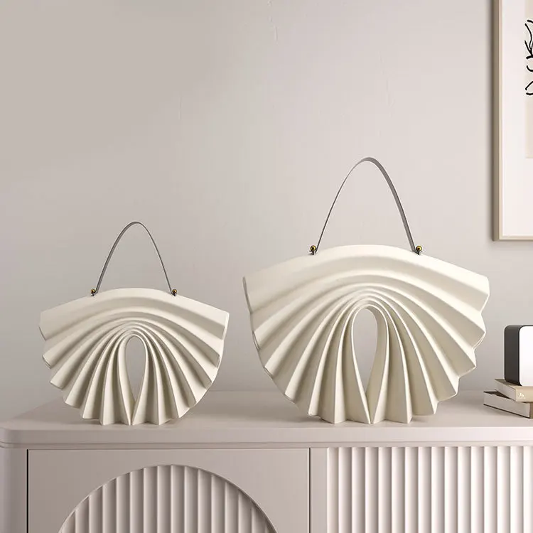 Simple fan bag ornament living room bedroom entrance hotel home soft handicrafts