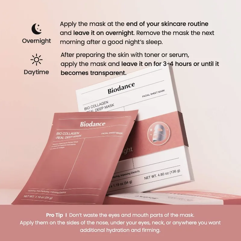 Biodance Collagen Mask Deep Moisturizing Improve Skin Elasticity Soothing Repair Sensitive Skin Non Irritating Skin Care Mask