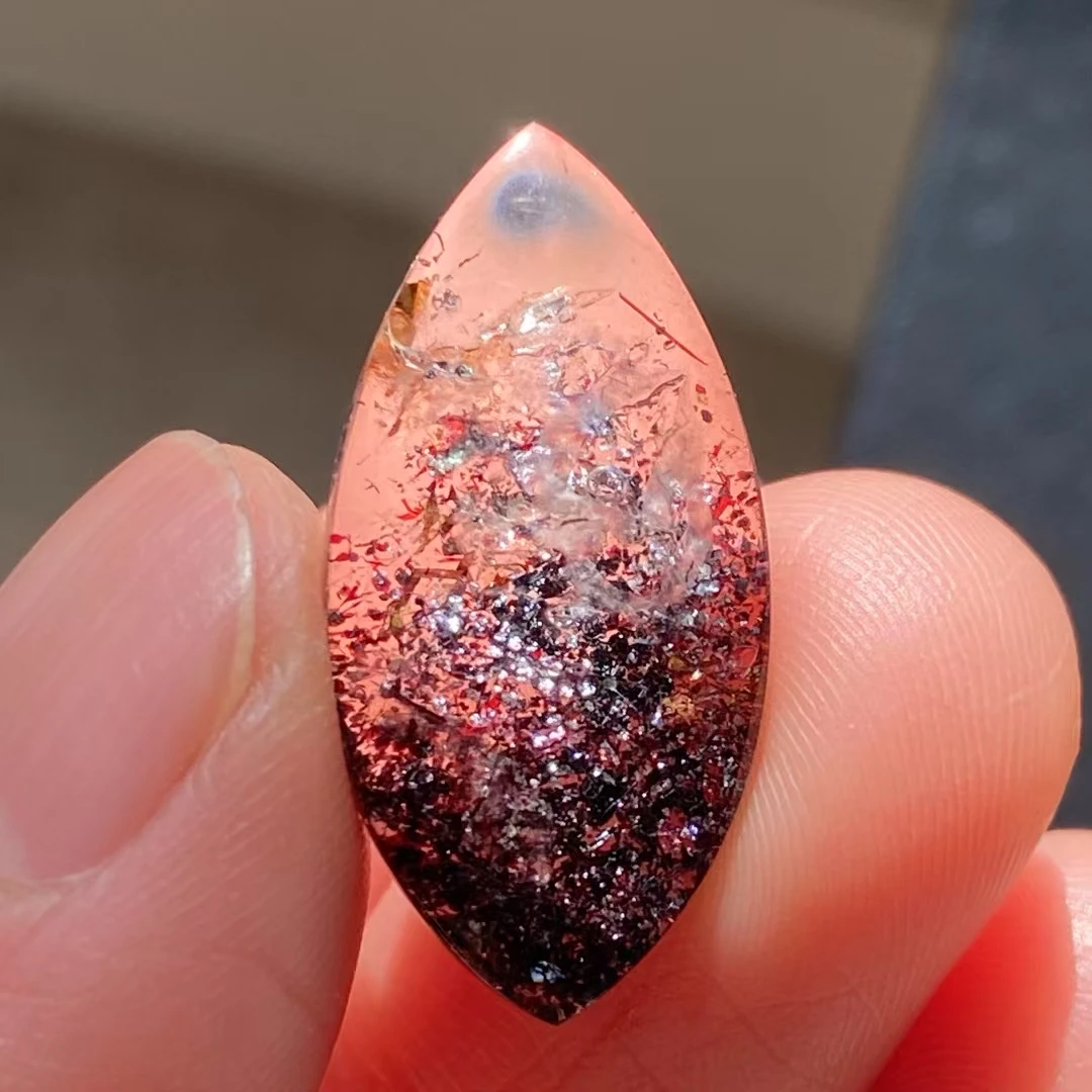 

Natural Purple Super Seven 7 Rutilated Quartz Pendant 24*12*5mm Water Drop Necklace Crystal Genuine AAAAAA