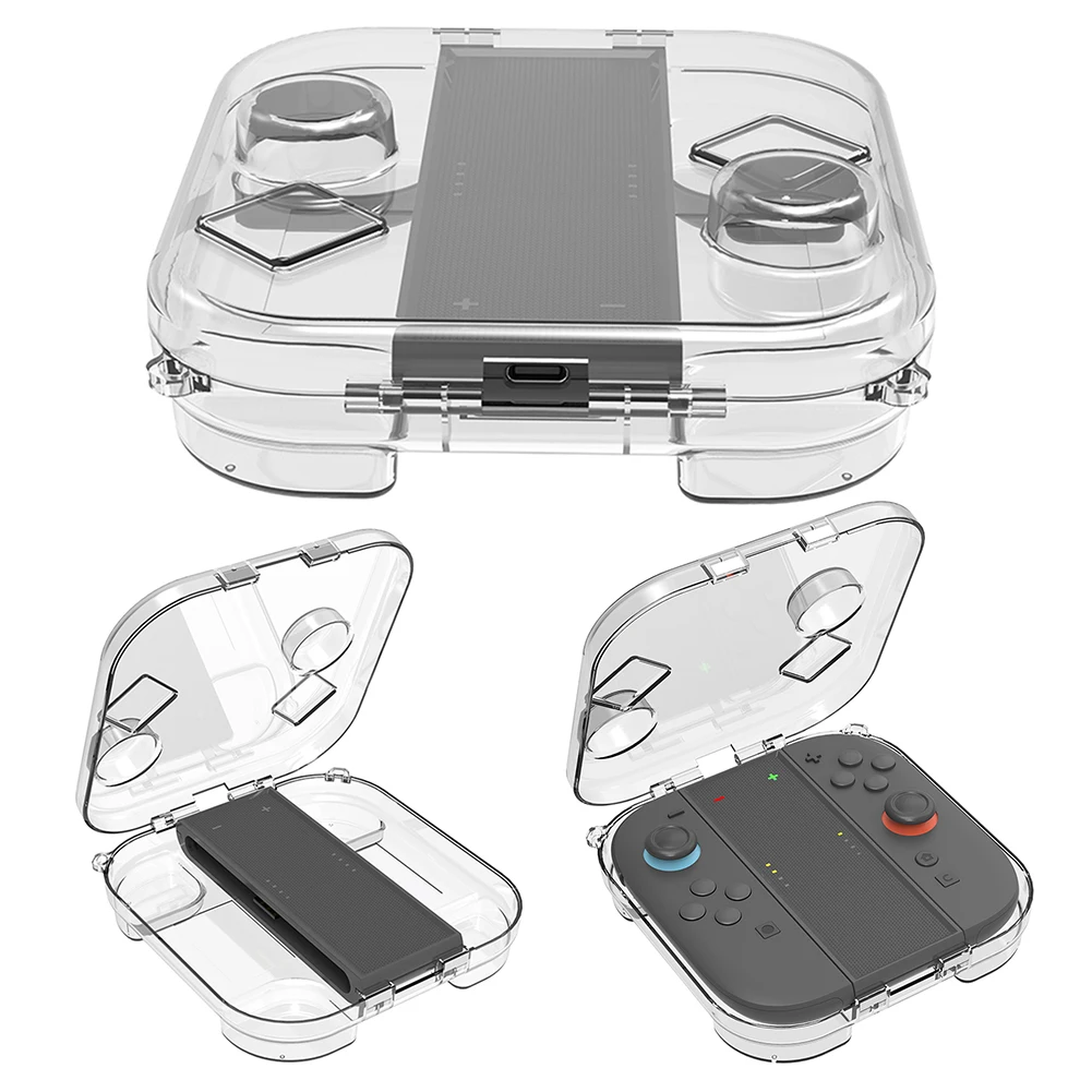 1-5PCS PC Transparent Storage Box for Switch 2 Joy-Con with 3 Game Card Slots Clear Protector Shell Protective Case