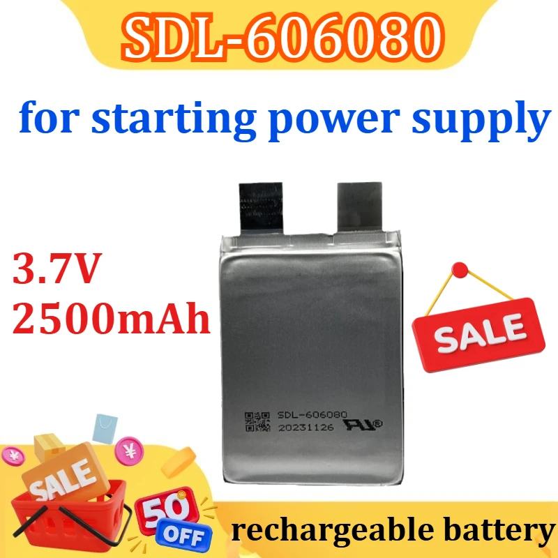 

New SDL-606080 High Rate Polymer Lithium Battery Cell 2500mAh 3.7V 60C 6mm*60mm*80mm Electronic Watch Start Power Supply
