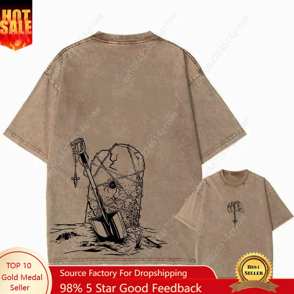 

Vintage Hunter 100% Cotton Men's Summer New Pure Cotton Printed Crew Neck Slim Short-sleeve T-shirt Plus Size