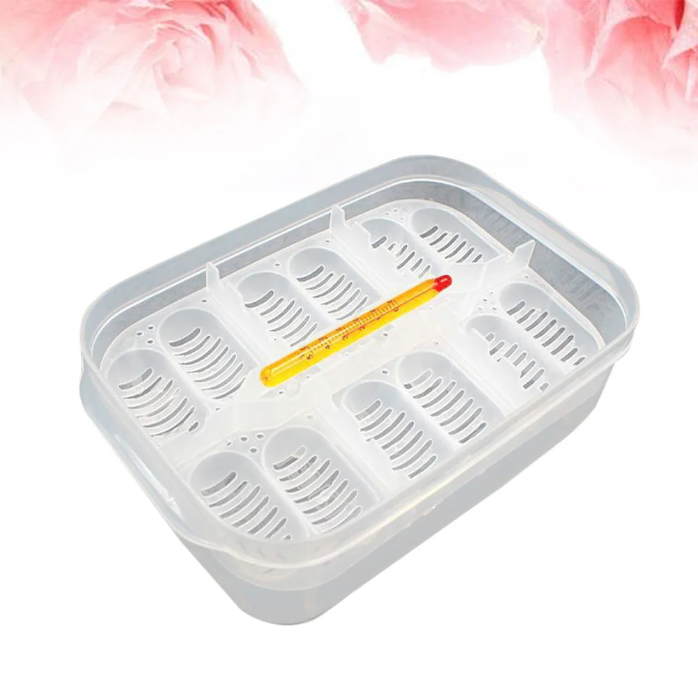 

1Pcs Hatching Box Transparent Plastic 12 Compartments Incubator for Snake Lizard Reptiles Breeding Isolation Box Temperature