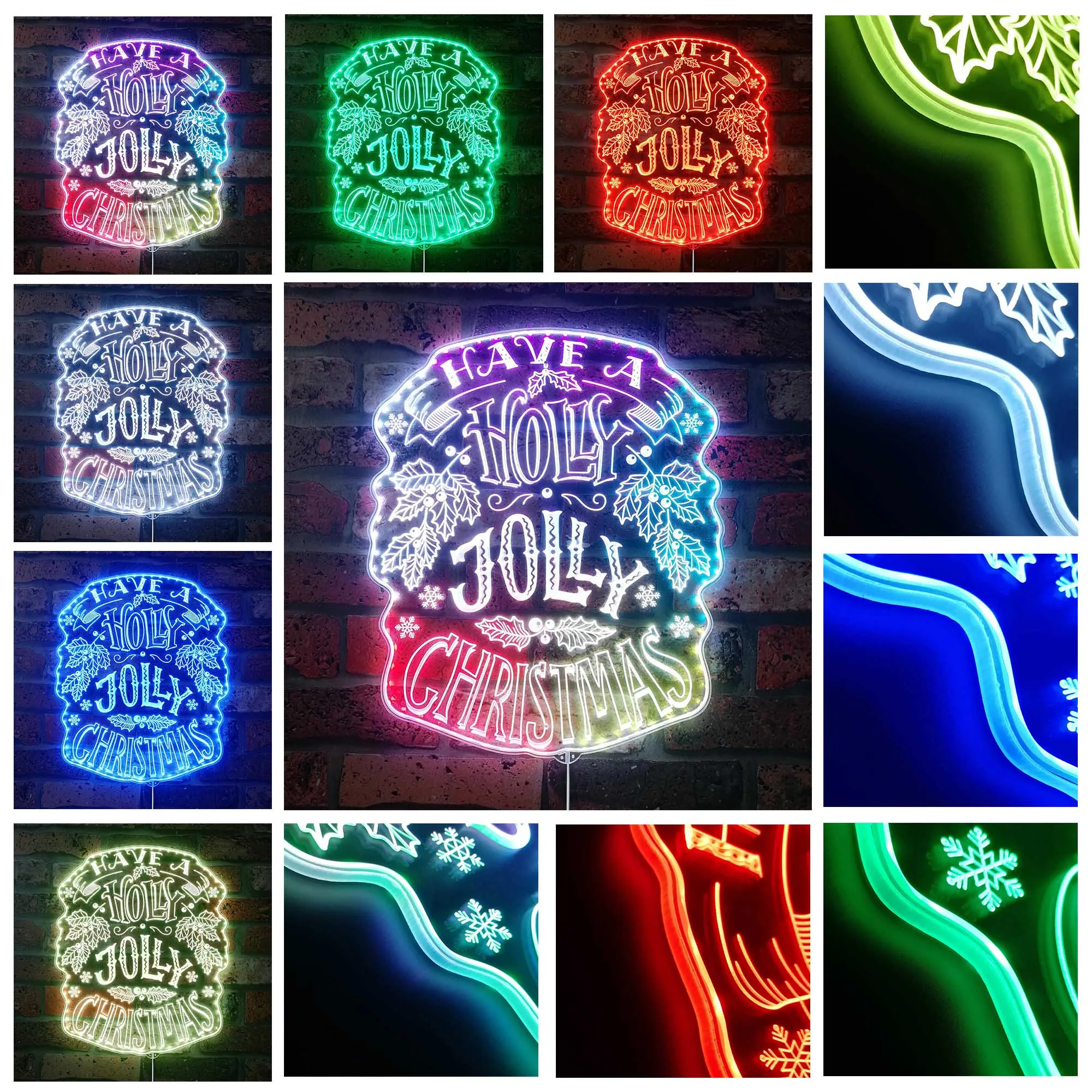 Holly Jolly Christmas Glam Led Neon Sign st06-fnd-i0066-c