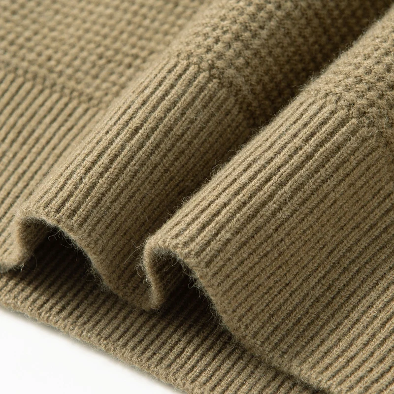 Suéteres masculinos pulôver camisola de lã de lã malha jumper base camisa de malha inverno pesado térmico engrossado quente