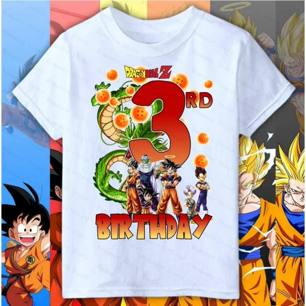 2026 Summer Dragon Ball BIRTHDAY Kids Shirt Boy Girl T-shirt 3-8 Years Old Fashion Casual Y2K Short-sleeved Trendy Clothing view 2