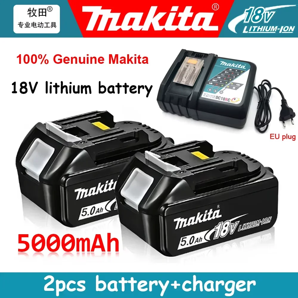 100% Original Makita 18V Battery 5.0Ah Li-Ion BL1890B BL1860B High Cycle Power Tools Rechargeable Battery DC18RC Charger Combo