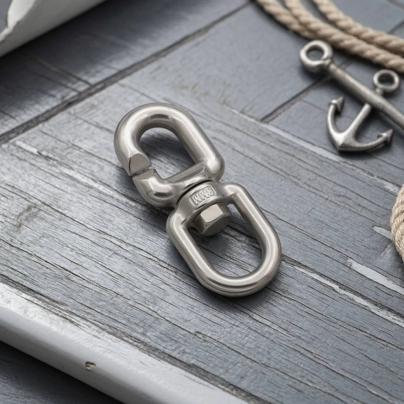 Swivel Attachment Polished Swivel Connector Hardware Adjustable for Boaters, Rigging, Boats