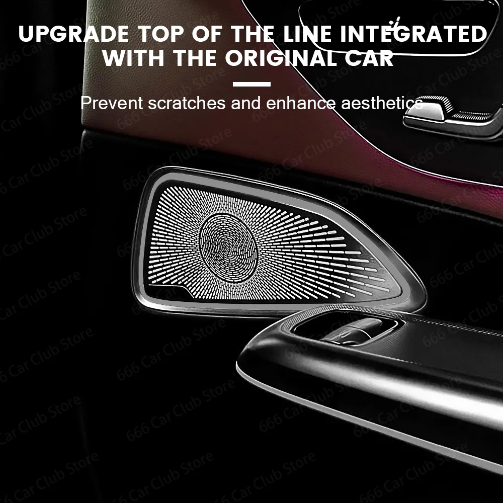 Garniture de couvercle de panneau de haut-parleur de porte de haut-parleur Audio sans lumière, pour Mercedes Benz classe E W214, accessoires d'intérieur de voiture