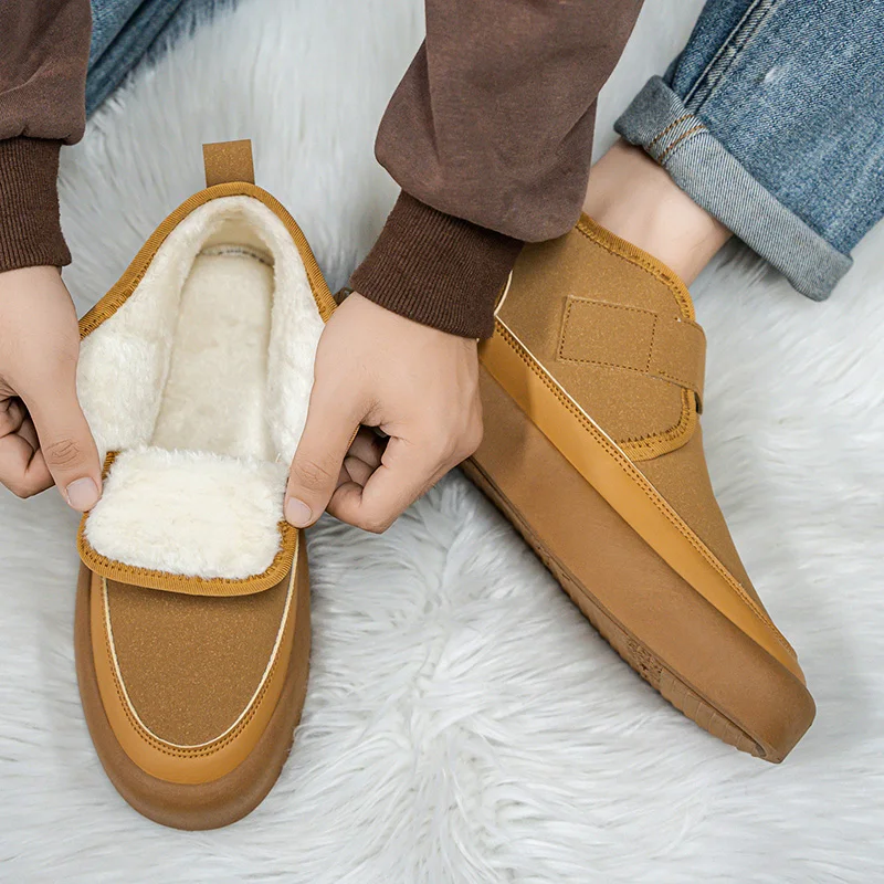 

2025 winter new cotton shoes, fleece-lined thick warm snow boots
