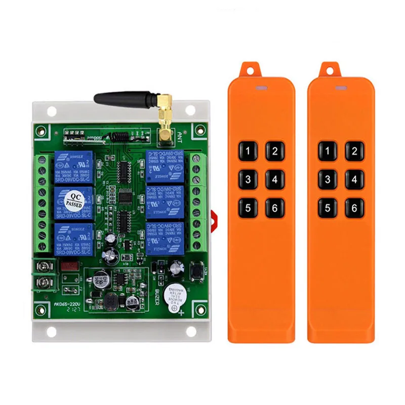 

2000m DC12V 24V 36V 6CH 6 CH Radio Controller RF Wireless Remote Control Overhead travelling crane System Receiver 868Mhz Remote