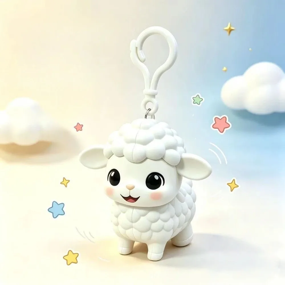 Kawaii Flying Sheep Keychain Cute Pull Cord Stretchable Little Lamb Pendant Telescopic Pull Rope