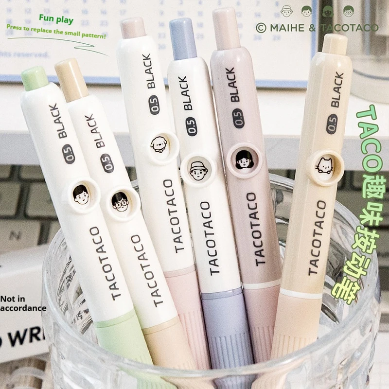 السلس الوجه المبتسم الإبداعية الطازجة الحبر الأسود هلام القلم طالب استخدام انقر سؤال بالفرشاة قلم محايد اللون مكتب اللوازم المدرسية