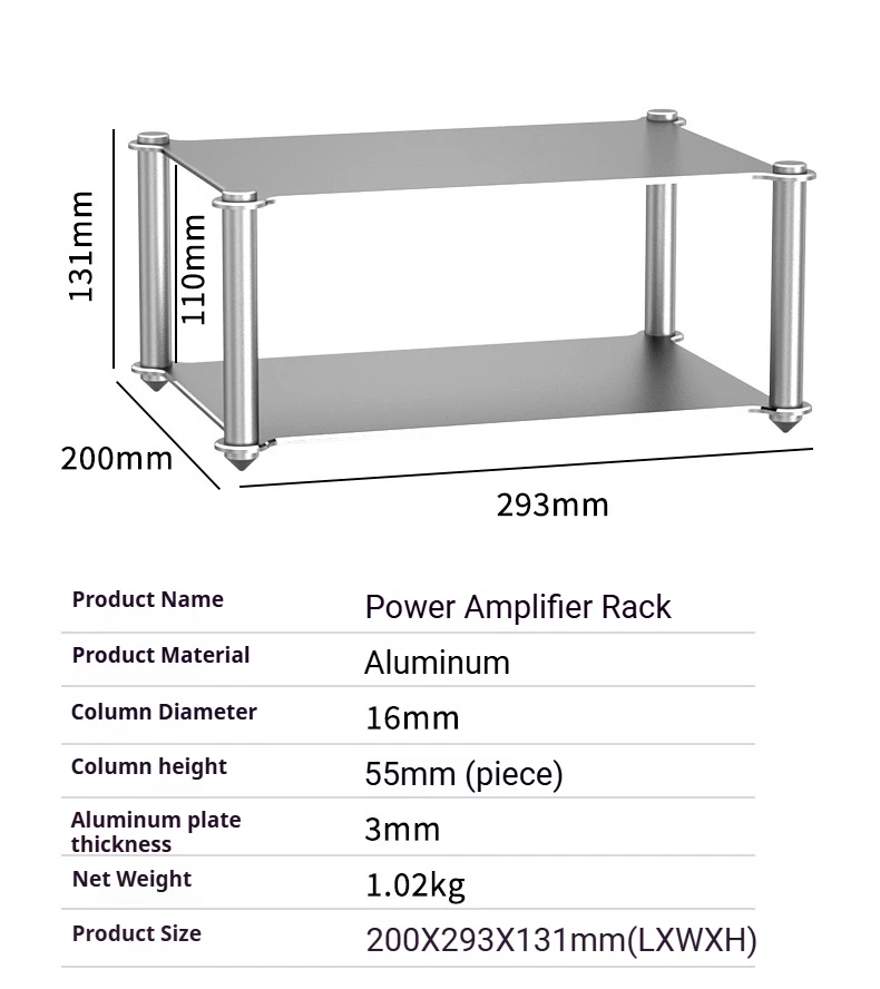 SUCA Aluminum Alloy Amplifier Rack HIFI Amplifier Headphone Amplifier Decoder Full Metal Audio Stand Two-Layer Three-Layer