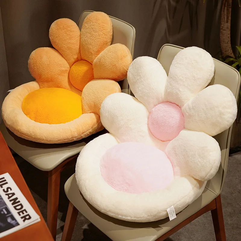 Flower-shaped Cushion for Office Chair Plush Sunflower Petals Butt Pad Ergonomic Seat Cushion Long Sitting Dorm Room Decoration