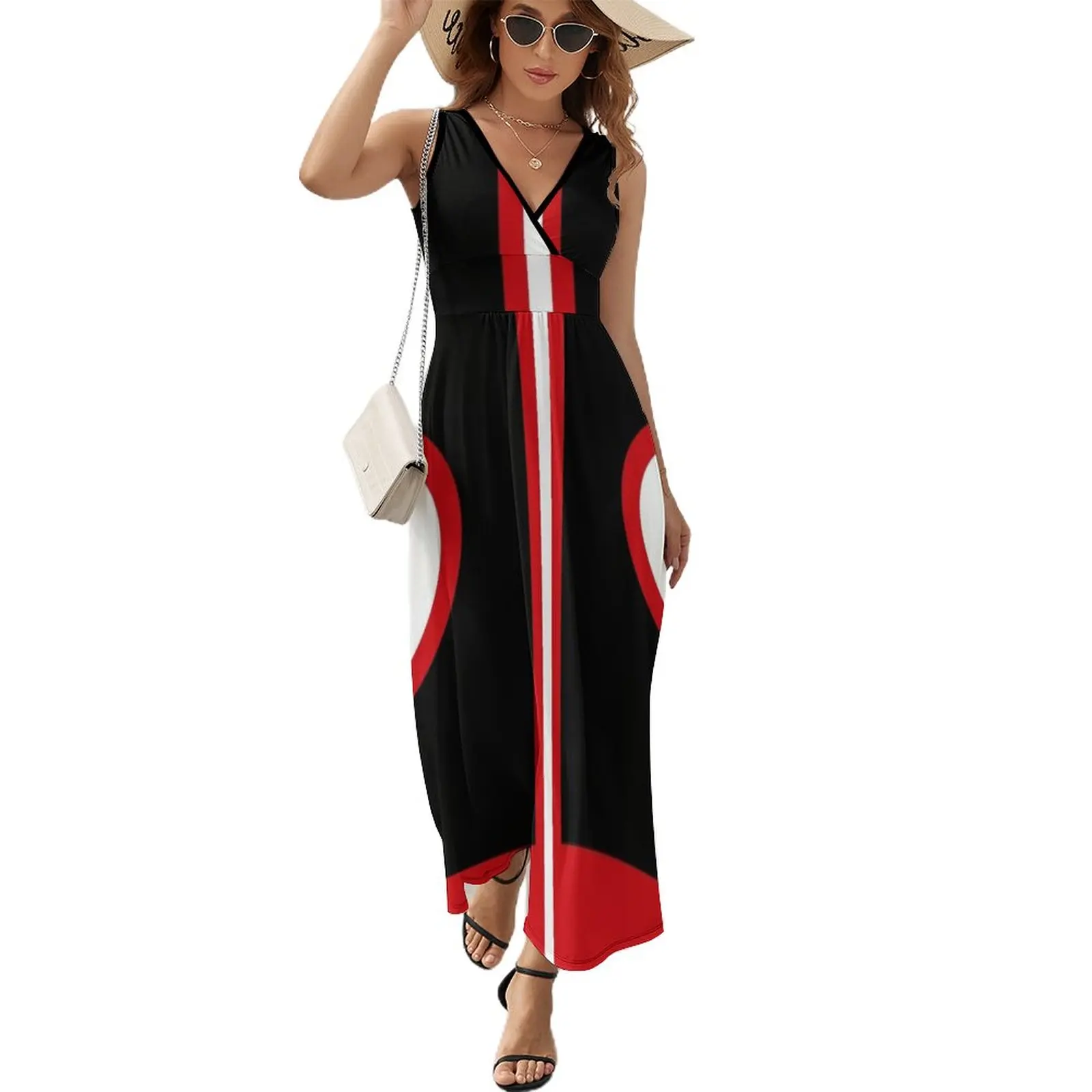 

Sixties Mod Red , Black and White Sleeveless Dress long dress women sexy dress summer dresses womens 2023